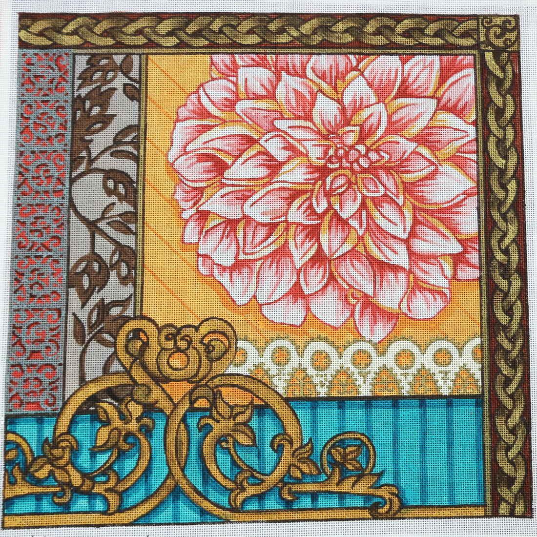 R934 Chrysanthemum w/ orange background