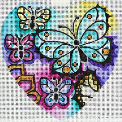 R975 Multicolor Butterfly Heart
