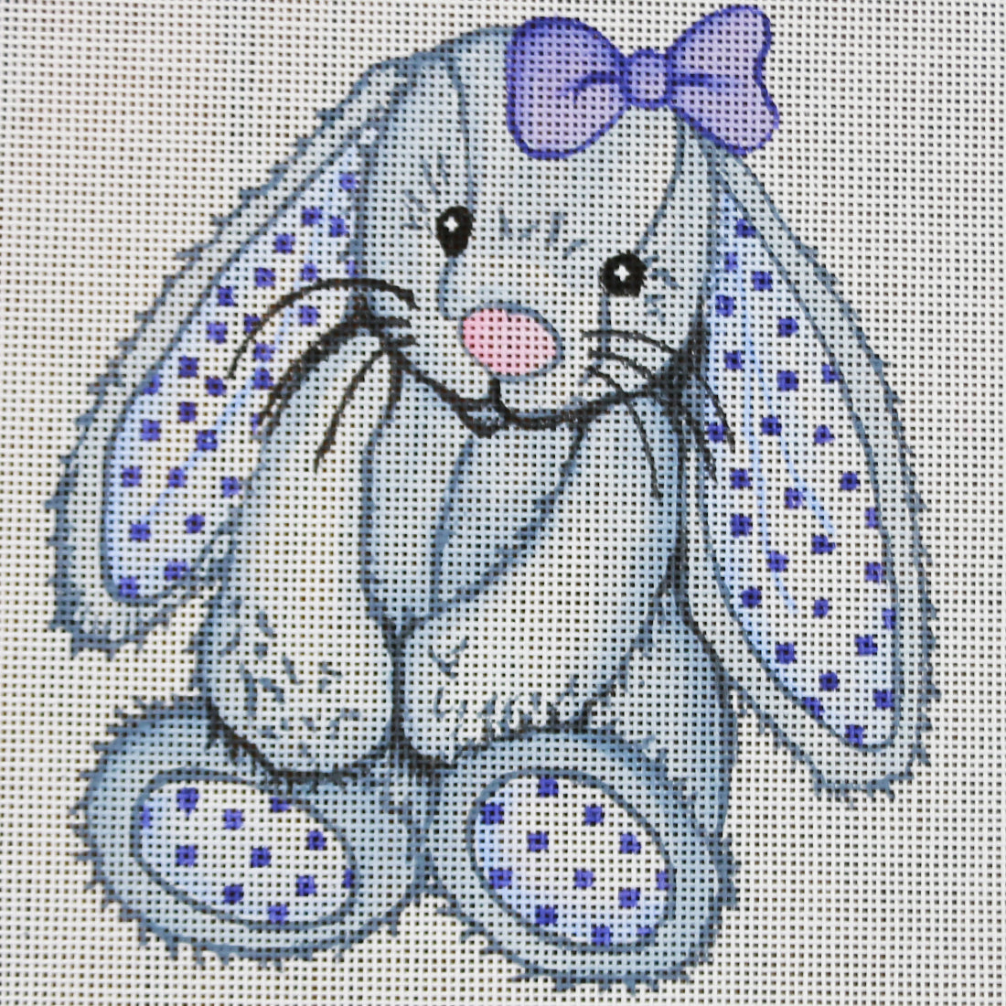 R991 Blue Bunny with Pink Bow