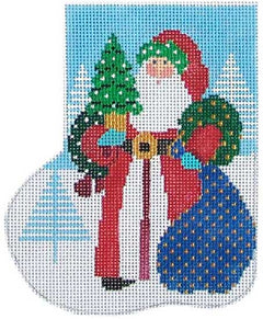 ST-C232 Greenery Santa Mini Sock