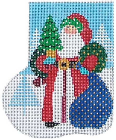 ST-C232 Greenery Santa Mini Sock