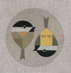 SP-007 Chickadees Hanging on a Wire