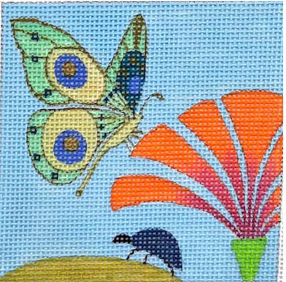 ZE739 Green Butterfly Square