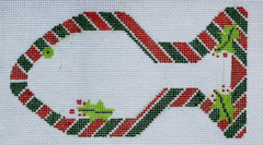 BP-06 Candy Cane Cat Fish Ornament