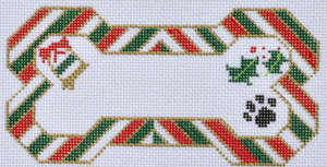 BP-13 Christmas Stripes Bone Ornament