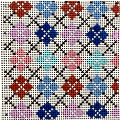 BP-38 Argyle Insert - Pastel Pink and Turquoise