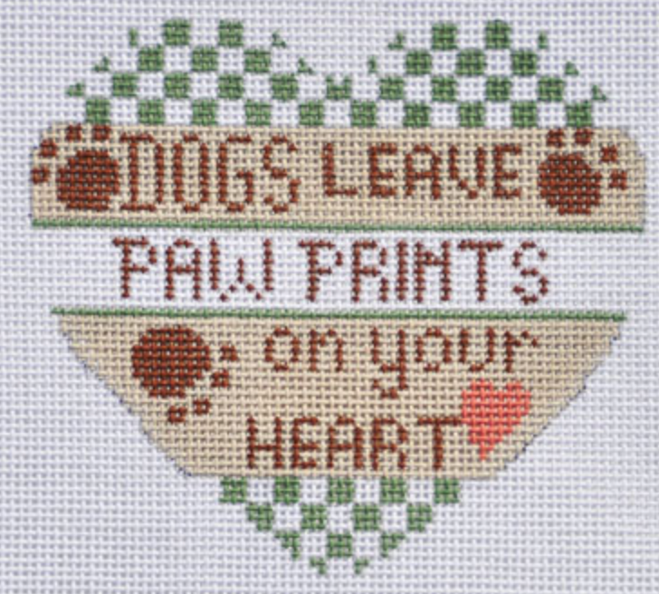 CH-315 Dog Checkered Heart - Green