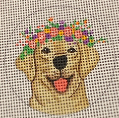 JA-04 Golden Lab with Flower Crown