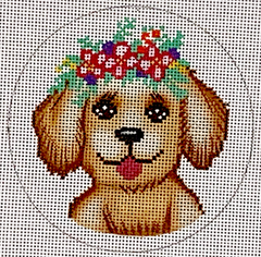 JA-07 Fun Puppy with Flower Crown