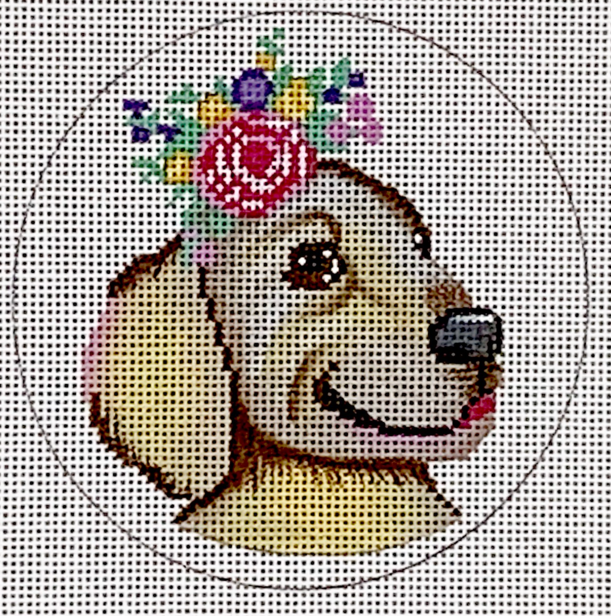 JA-09 Golden Puppy with Flower Crown