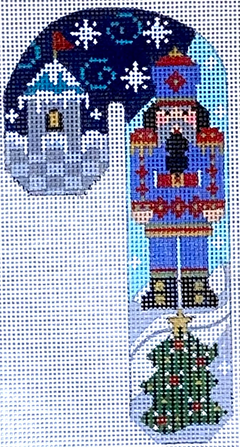 CH-693 Blue and Red Nutcracker Candy Cane