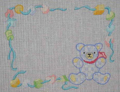 J-09 Blue Plaid Teddy Bear Birth Announcement