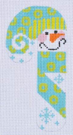 CH-52 Blue and Green Snowman Candy Cane