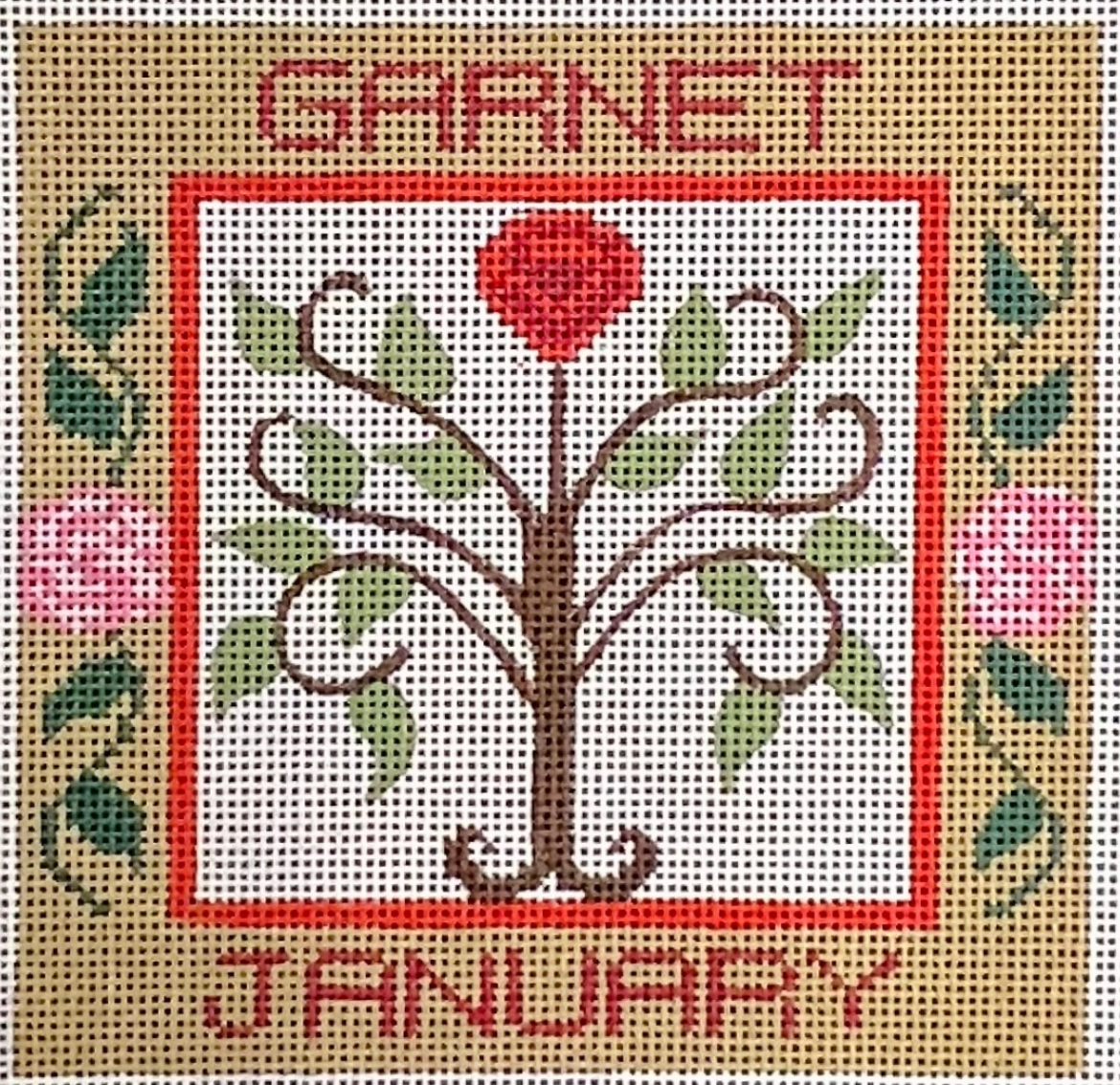 CH-1027 January Birthstone Garnet Square