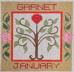 CH-1027 January Birthstone Garnet Square