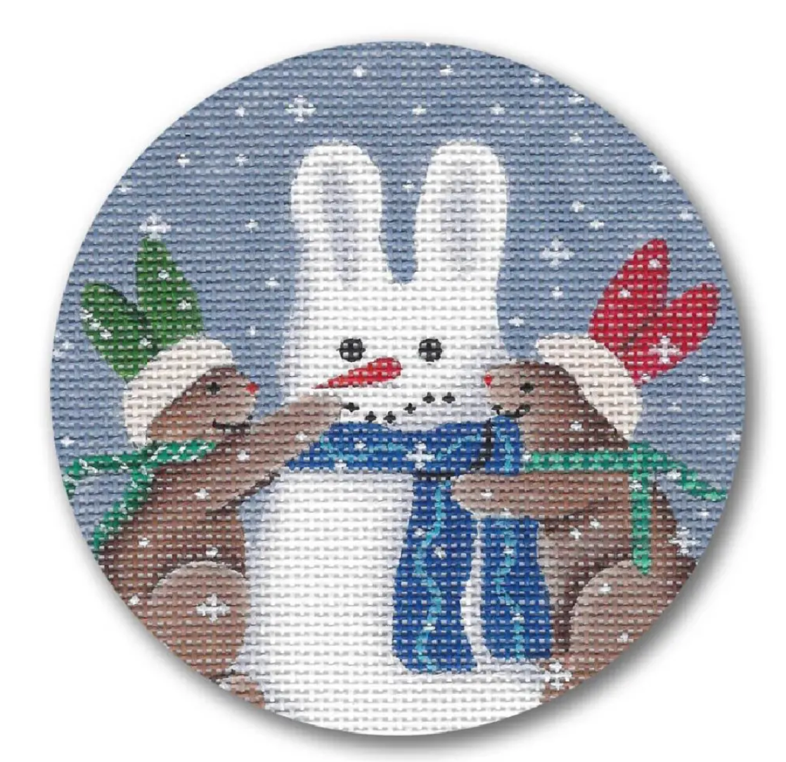 GD-XO24 Bunnies Building Snowman