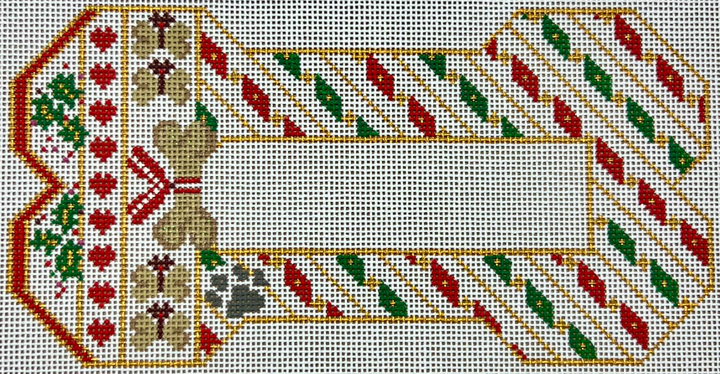 BP-111 Holly and Stripes Dog Bone