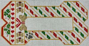 BP-111 Holly and Stripes Dog Bone