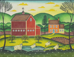 DP-LS22 Red Barn and Sheep