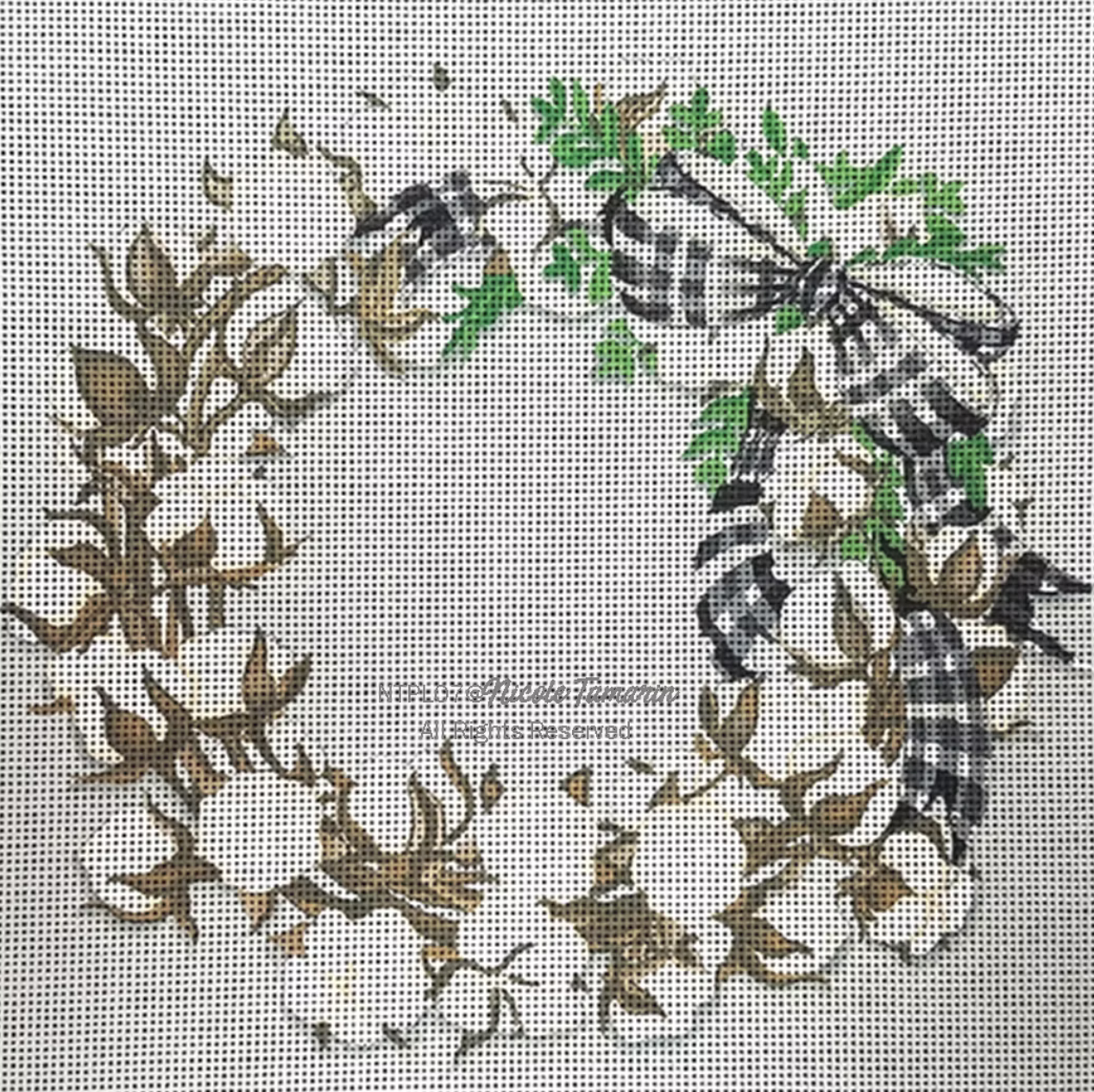 NT-PL07 Cotton Boll Wreath