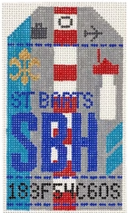 SBH 2021 Hedgie Needlepoint Luggage Tag- SBH St. Barts