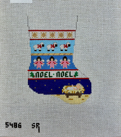 5486  SR- Susan Roberts Lamb, Angels, Jesus Stripe - Mini Stocking
