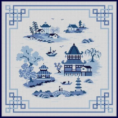 1077-13 Tranquil Blue Landscape