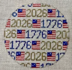 589 1776-2026 Patriotic Round Ornament