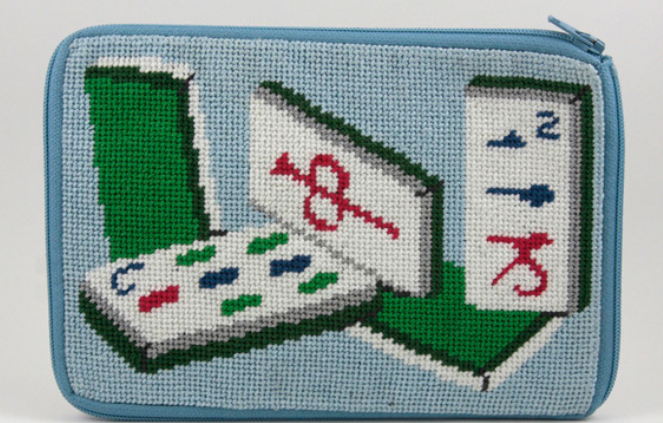 SZ543 Mahjong  Purse - Stitch N' Zip Cosmetic Purse