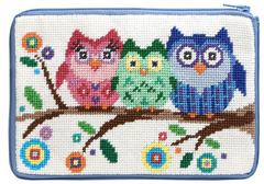 sz604 Owls Purse - Stitch N' Zip Cosmetic Purse