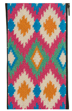SZ486 Ikat Stitch N' Zip Eyeglass Case
