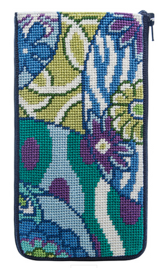 SZ491 IMARI Abstract Stitch N' Zip Eyeglass Case