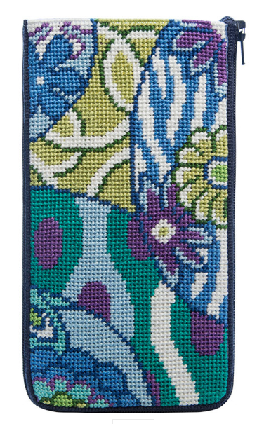 SZ491 IMARI Abstract Stitch N' Zip Eyeglass Case