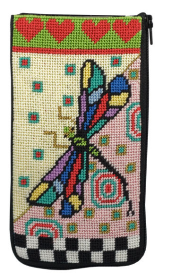 SZ465 Dragonfly  Stitch N' Zip Eyeglass Case