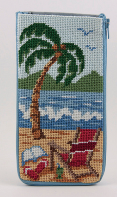 SZ431 At the Beach Stitch N' Zip Eyeglass Case