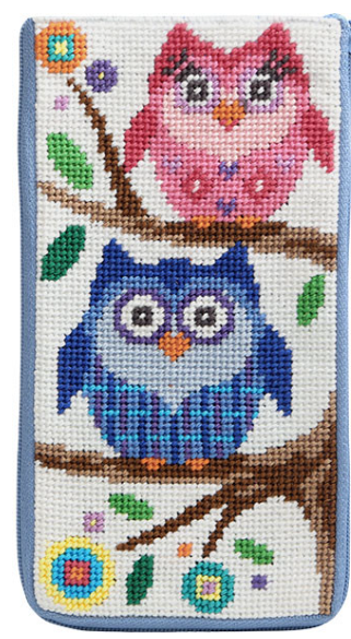 SZ480 Owls Stitch N' Zip Eyeglass Case