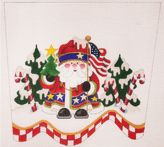 CSC58-18  Stocking Cuff Patriotic Santa