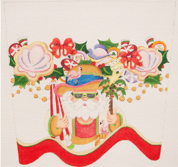 CSC87-18  Stocking Cuff Beach Santa