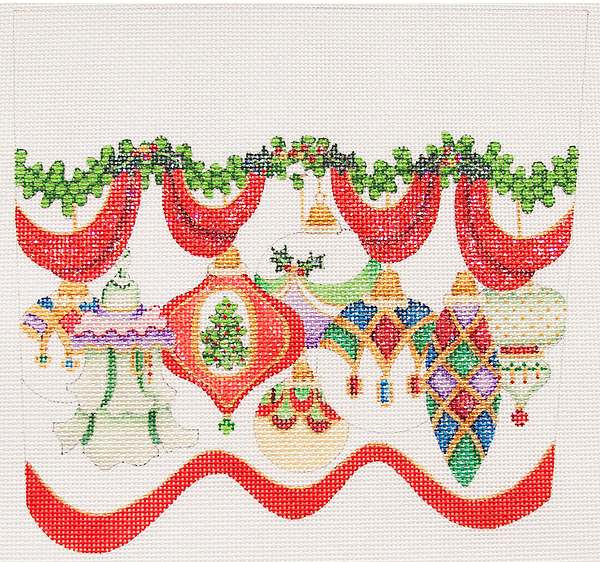CSC101-13  Stocking Cuff with Ornaments