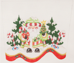 CSC104-18  Stocking Cuff Santa and Candy Canes