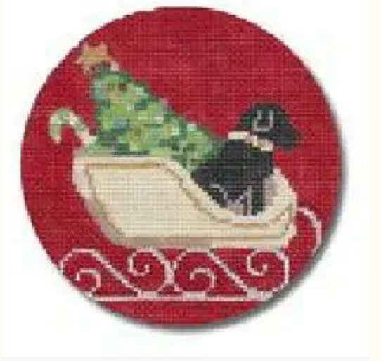 LM-XO25 Black Lab and Tree in Sled