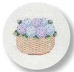 MBM-XO23 Nantucket Basket Ornament with Hydrangea