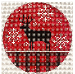 X472 Deer & Red Plaid