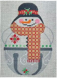 CH-1498 Jingle Snowman Black Hat with Band