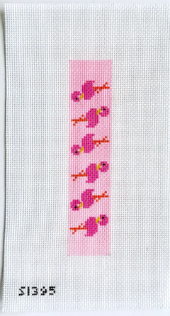 S1395 Pink Flamingos Key Fob/Bookmark Canvas
