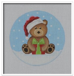 BB123 Brown Santa Bear with Present