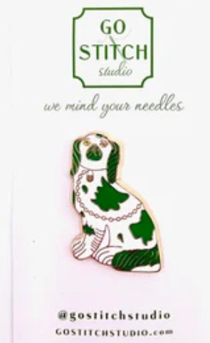 GGS-Green Staffordshire Dog Needle Minder
