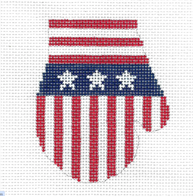 Silver Needle 293- Patriotic Mitten Ornament
