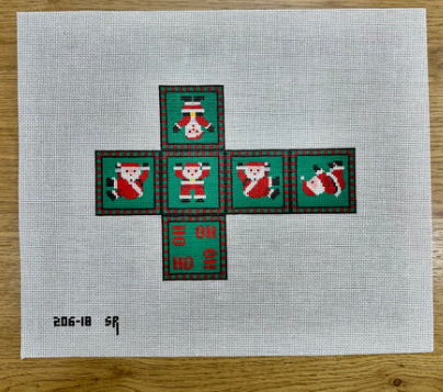 206-18 SR- Tumbling Santas, 2" Cube