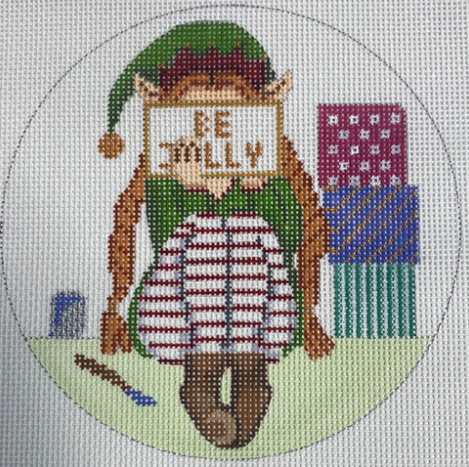 GE GS198 Elf Stitching Girl Ornament